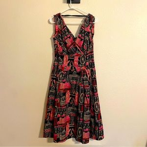 Cute print fit and flare dress by Emily and Fin